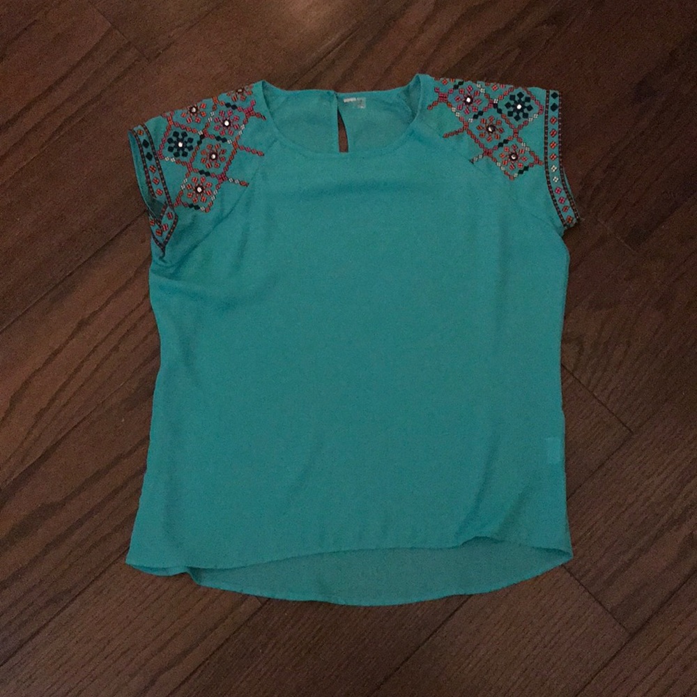 Teal blouse